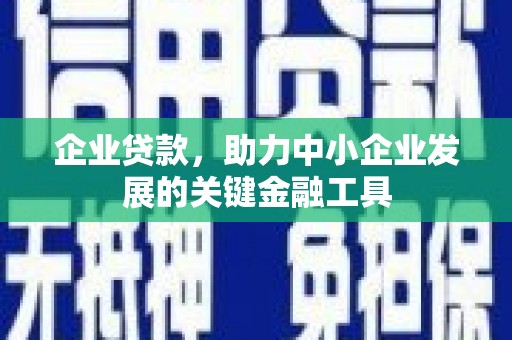 翠屏企业贷款，助力中小企业发展的关键金融工具