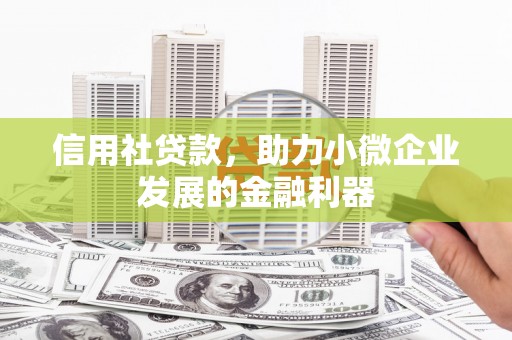 翠屏信用社贷款，助力小微企业发展的金融利器